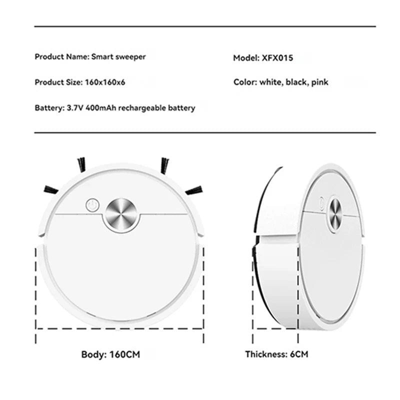 Xiaomi 3-in-1 Automatic Smart Sweeping Robot Silent 4000Pa Suction Power Wireless Cleaner Great For Pet Hair Carpets Floors