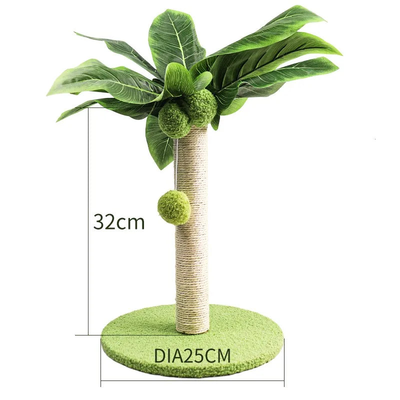 Cat Scratching Post for Kitten Cute Green Leaves Cat Scratching Posts with Sisal Rope Indoor Cats Posts Cat Tree Pet Products