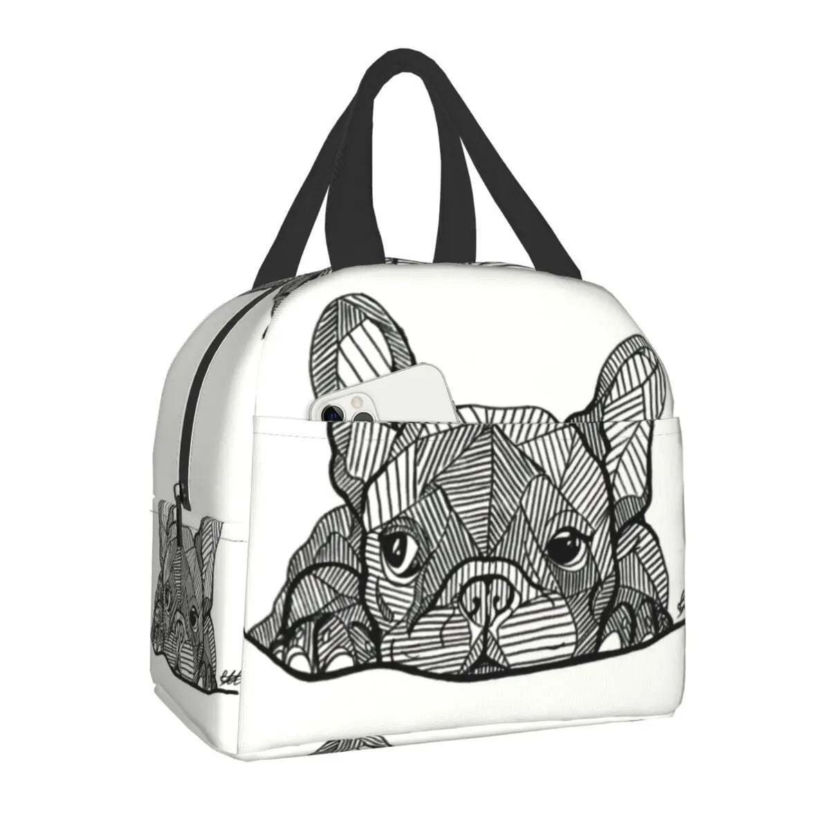 French Bulldog Dog Love Animal Pet Puppy Frenchie Insulated Lunch Bag for Outdoor Picnic Resuable Cooler Thermal Lunch Box