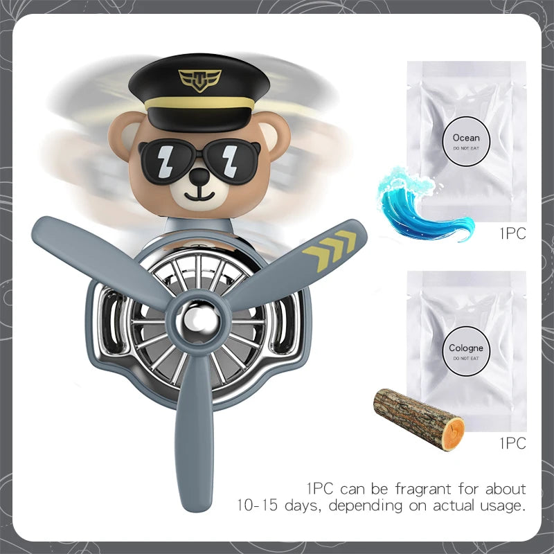 Pilot husky dog car air fresheners propeller plane vent clip perfume diffuser aroma fun cartoon decoration accessories fragrance