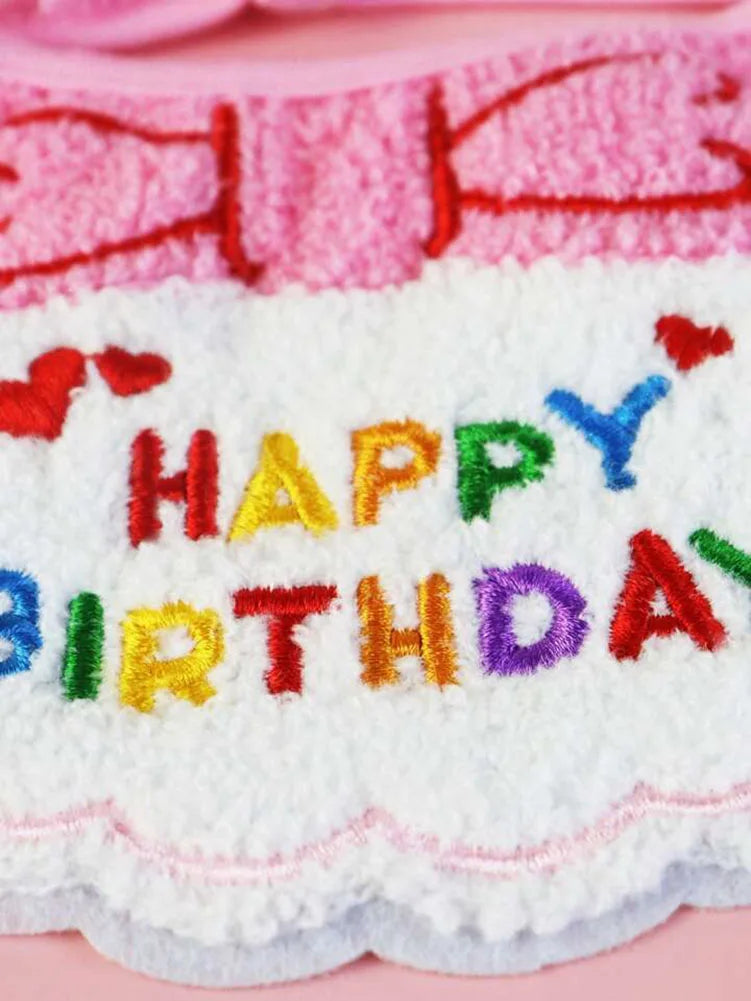 貓狗生日圍兜和派對帽迷你小狗可調式頭巾圍巾寵物生日服裝小狗用品