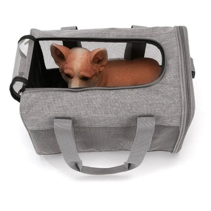 One Shoulder Polyester Pet Carrier Bag Breathable Mesh Simple Design Pet Bag Portable Handbag Style Pet Backpack Outdoor Travel