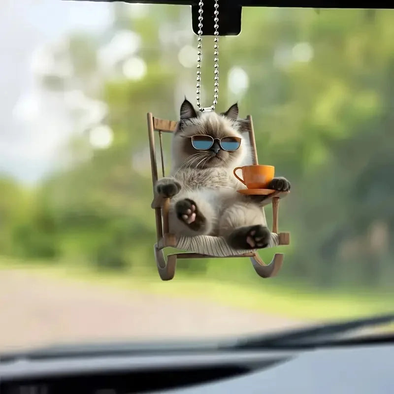 Cute Cat Acrylic Material Plane, Car Pendant, Backpack Accessories