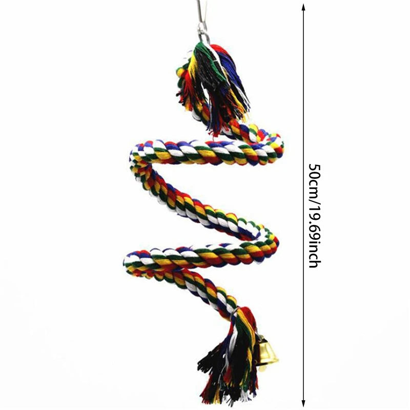 Parrot Toy Wicker Rope Hanging Braided Budgie Chew Bird Cage Cockatiel Toy Pet Stand Training Accessories Bite Swing Supplies