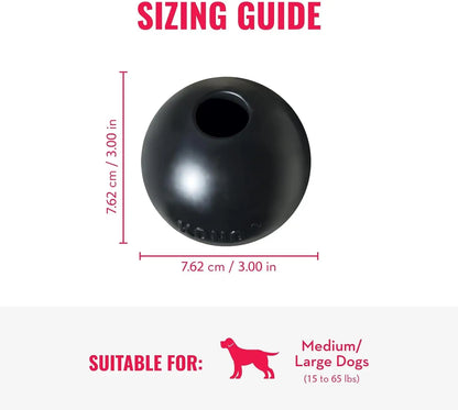 KONG Extreme Ball with Hole - Fetch Toy - Durable Dog Toy  - Natural Extreme Rubber Ball - Black - for Large/Medium Dogs