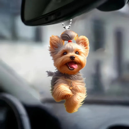 petshomesupplies 1 vibrant acrylic Happy Running Dog statue - car rearview mirror decoration, keychain bag, colorful and fun accessories