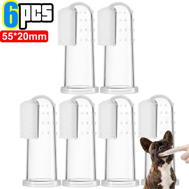 シリコン製ソフトペットフィンガーカフ歯ブラシ 犬用ブラシ 口臭 歯石 歯ケアツール 猫用クリーニングスクラブ シリカゲル ペット用品