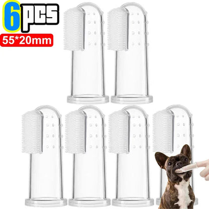 シリコン製ソフトペットフィンガーカフ歯ブラシ 犬用ブラシ 口臭 歯石 歯ケアツール 猫用クリーニングスクラブ シリカゲル ペット用品