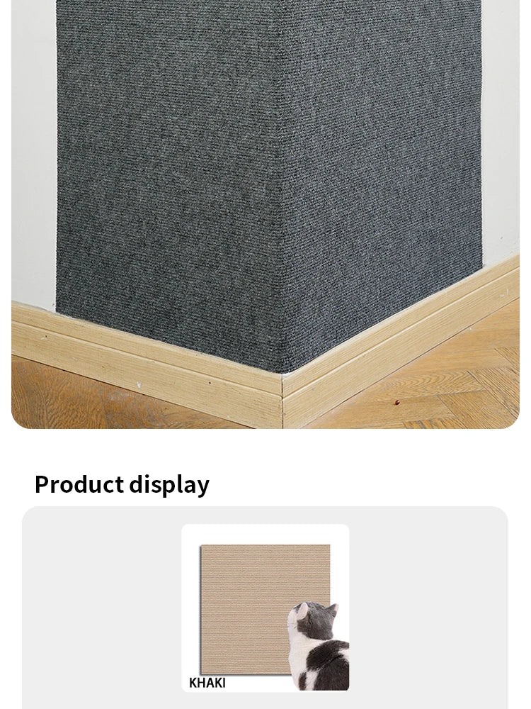 Trimmable Self-Adhesive Cat Scratch Mat Protect Your Furniture and Walls from Scratching