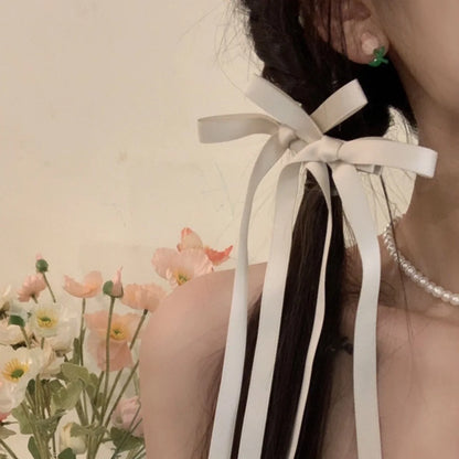 Vintage Large Velvet Bow Hair Clip Trend Long Ribbon Hairpins Barrettes Headband For Women Girl Hair Accessories Wedding Jewelry