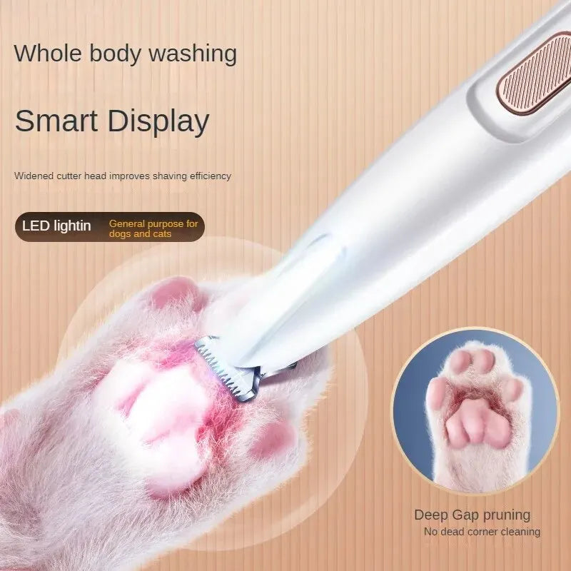 With LED Light Waterproof Foot Shaver Cat Foot Shaving Special Pets Dog Foot Trimmer