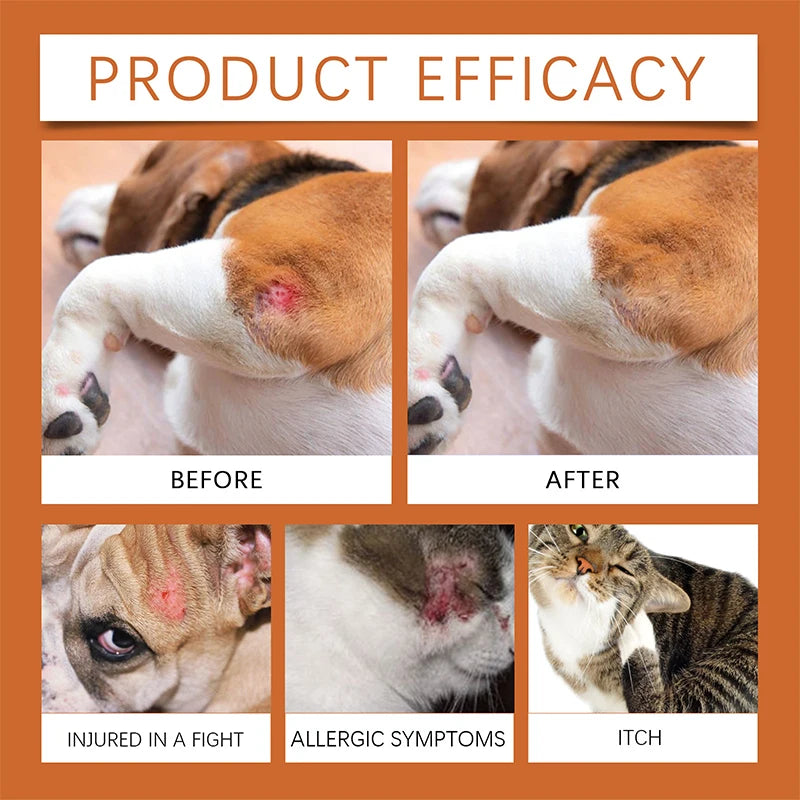 Pet Antiitch Antiallergic Cream,Herbal Extraction Relieve Animal Itching By Allergy & Bite