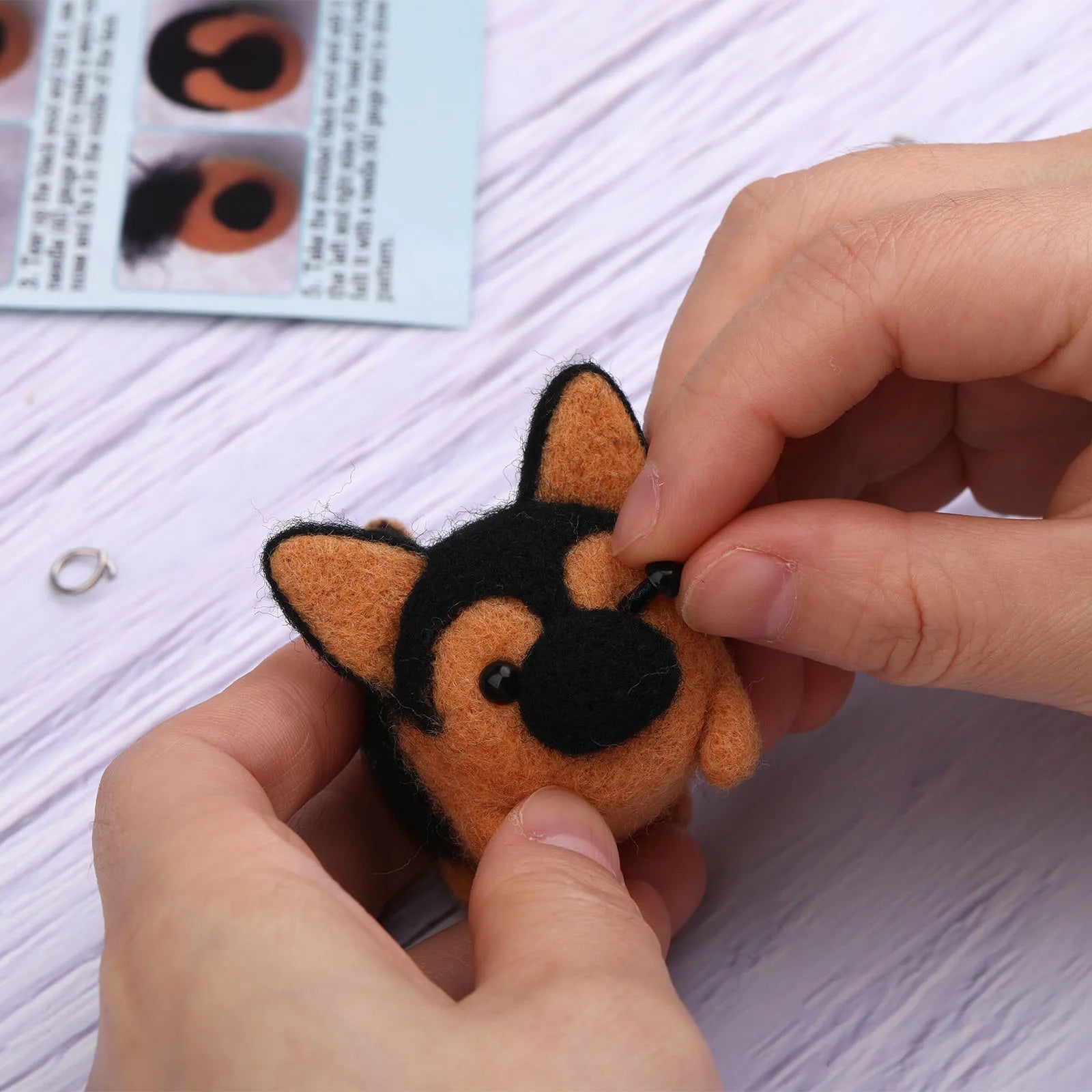 KRABALL Non-Finished Dog Cat Handmade Wool Felting Material Package For Doll Making Toy DIY Child Gift Needle Felting Tool Kit