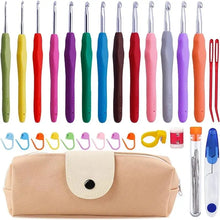 BUDDUR Multicolor Crochet Hooks Kit With Stitch Marker And Pencil Case For Cotton Yarn Knitting DIY Handmade Craft ToolsSet