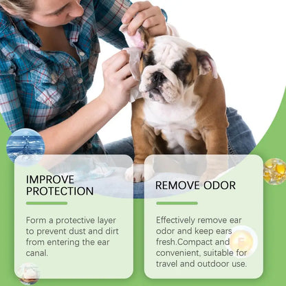 Dog Ear Cleaner Wipes Effective Cat Ear Wipes Dog Ear Cleaning Pads Soothing Dog Ear Cleaner Cat Ear Cleaner Wipes for Pet Dogs