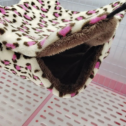 倉鼠保暖毛絨吊床小動物雙層加厚睡袋窩寵物鼠松鼠吊籠屋