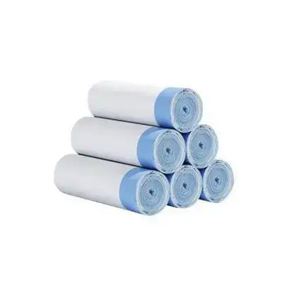 White Trash Bag - 2.6 Drawstring Garbage Bags Bathroom Trash can Liners Office Home 75 Counts 45x50cm