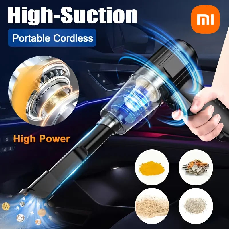 Xiaomi 9000pa Wireless Mini Car Vacuum Cleaner 120w High-power Car Home Dual-use Handheld Home Appliance Small Pet Hair Dryer