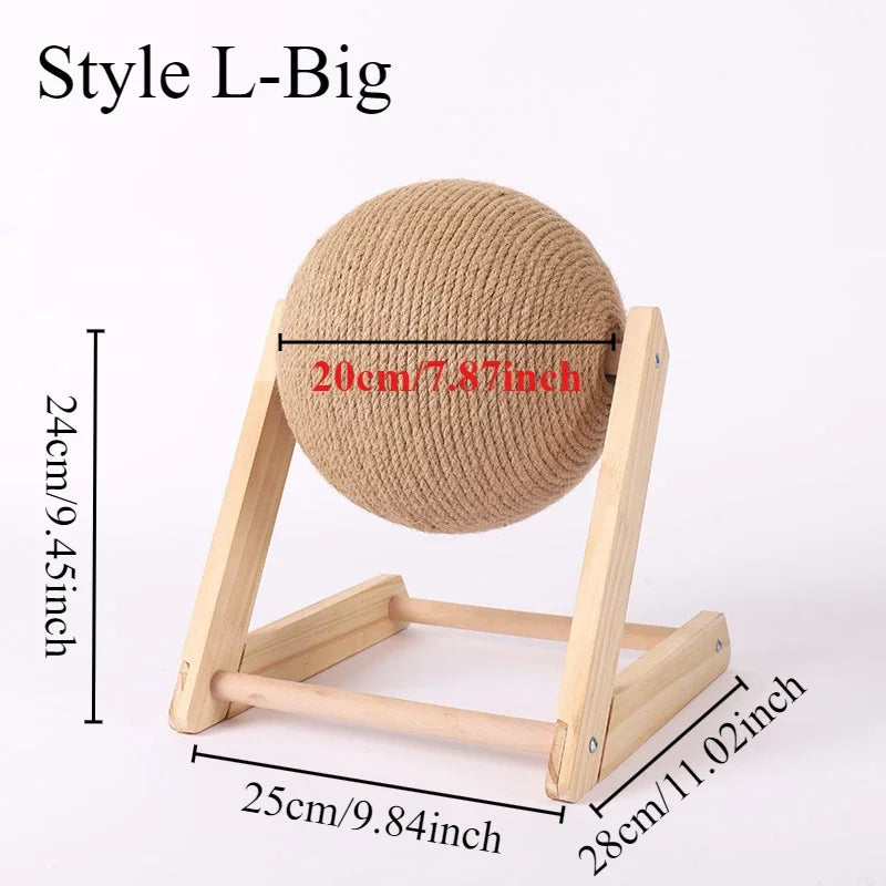 Cat Scratching Ball Toy Sisal and Wood Stable Triangle Cats Indoor Stuff Sturdy Scratching Cool Scratch on Stand Spin/cat Toys