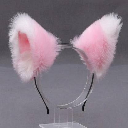 Fox Cat Ear Plush Hair Hoops Cosplay Fluffy Plush Hairband Headband Women Girl Masquerade Party Headwear Hair Accessories