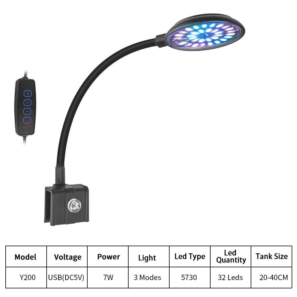 LED Aquarium Light Full Spectrum Suitable For 7.87in-23.62in Aquarium Light Freshwater Light Multiple Modes And Colors