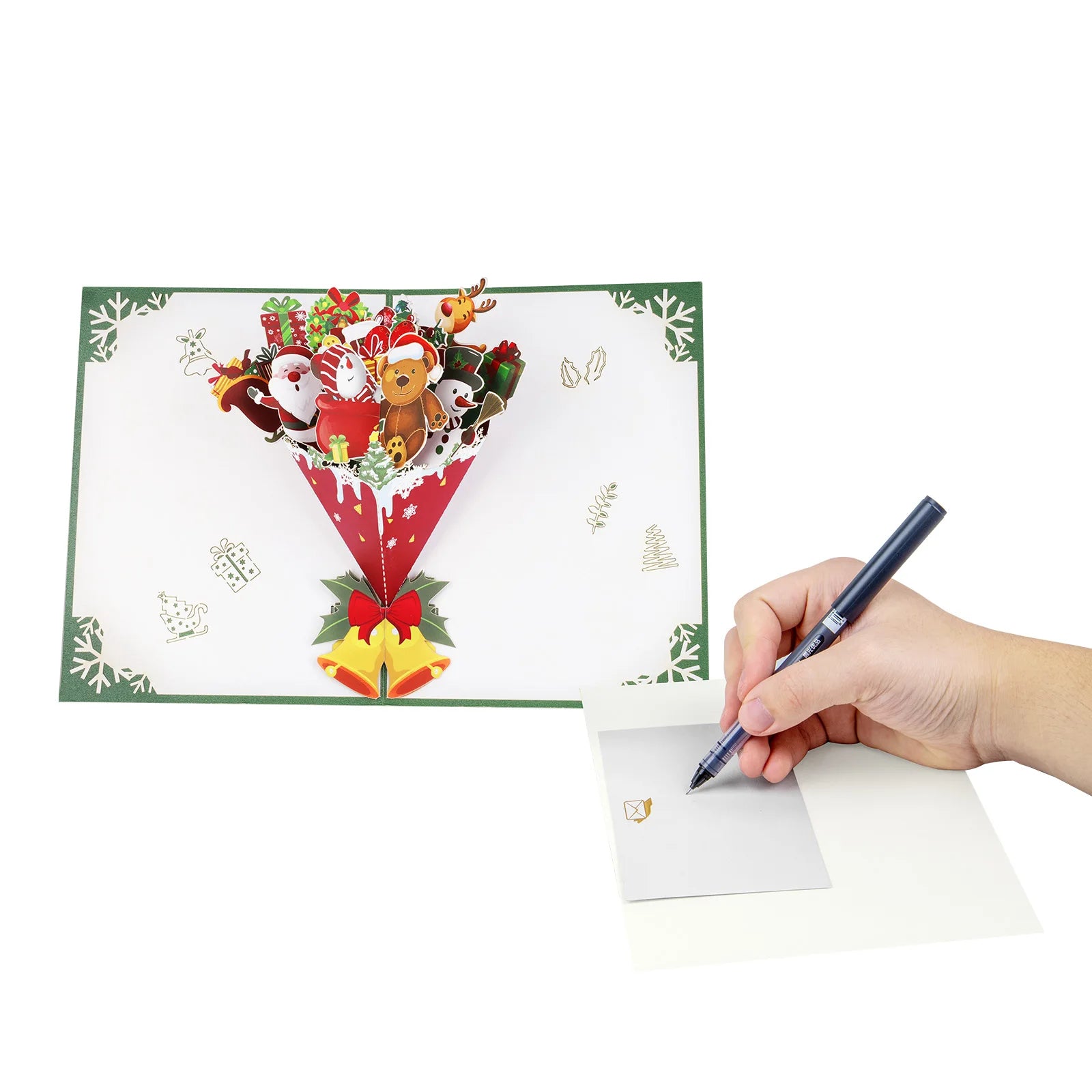 Christmas Pop Up Card, Christmas Bouquet Popup Card, Happy Holidays New Year