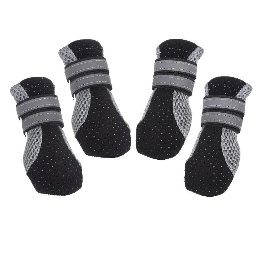 Breathable Pet Dog Shoes Waterproof Outdoor Walking Net Soft Summer Pet Shoes Night Safe Reflective Boots For Small Medium Dogs