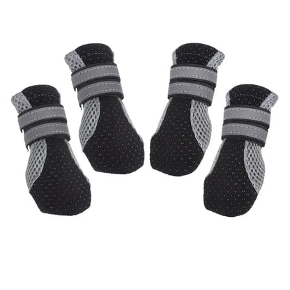 Breathable Pet Dog Shoes Waterproof Outdoor Walking Net Soft Summer Pet Shoes Night Safe Reflective Boots For Small Medium Dogs