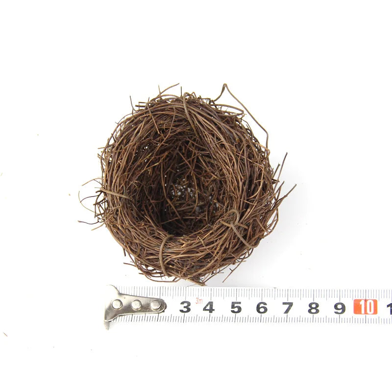 Bird Cage Round Rattan Bird Nest Easter Handmade DIY Craft Vine Simulation Bird Nest Egg Decor Props Home Garden Window Display