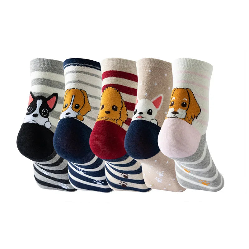 5 Pairs Women Socks Cartoon Cat Cute Funny Personality Soft Comfortable Chrismas Gift High Quality Cotton Socks For Women