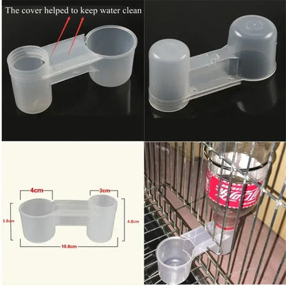 プラスチック製ペット用鳥用給水器、給水ボトル、カップ、猫、鶏、鳩、オウム、ハムスター用ダブルノズル、家庭用ガーデン用ウォーターガイド