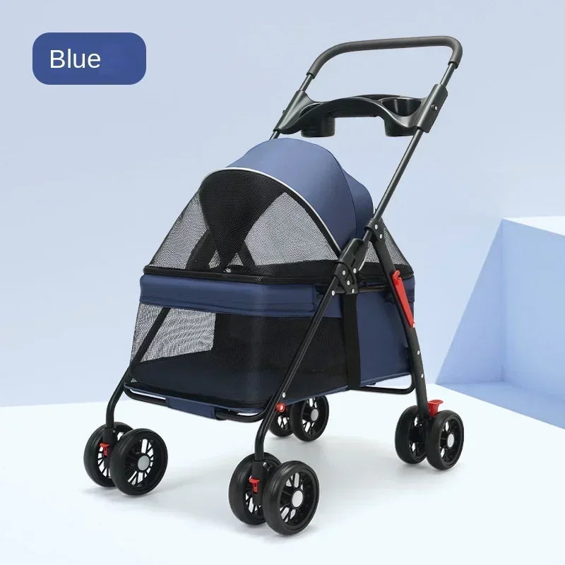 Pet Cart, Dog, Cat, Teddy Baby Stroller, Small Pet Cart, Lightweight and Foldable for Outdoor Travel