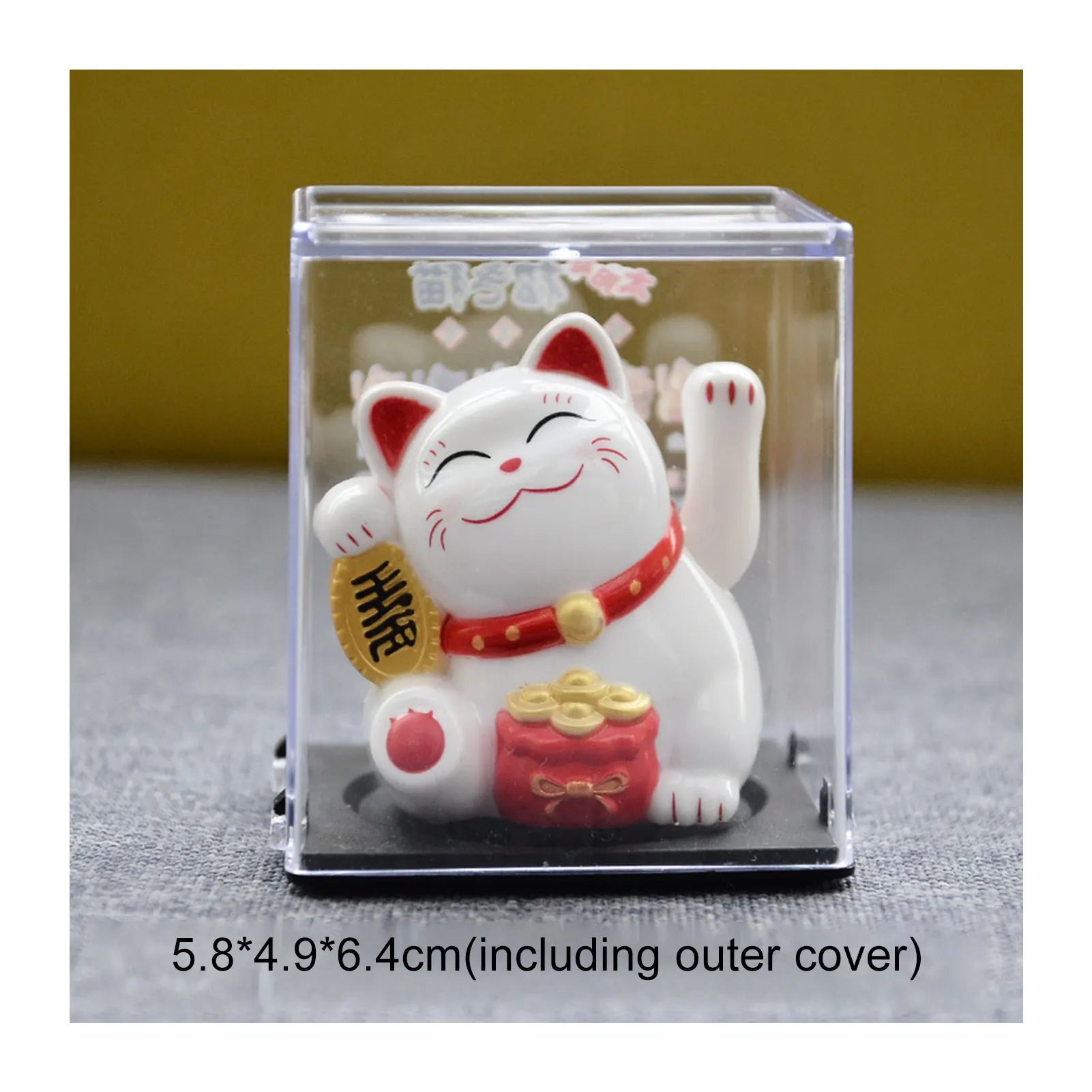 Solar Powered Maneki Neko Lucky Cat Welcoming Chinese Lucky Cat Waving