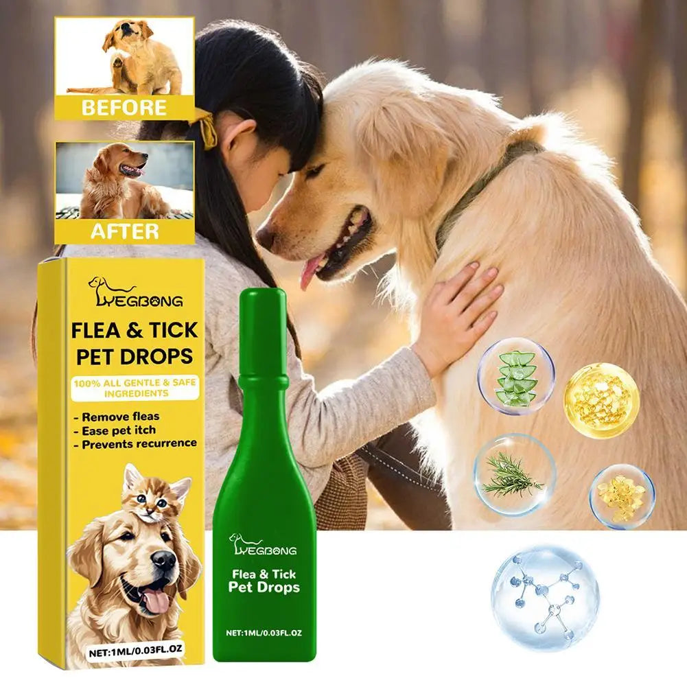 1pcs Dogs And Cats Anti Flea Drops Lice Remove Relieve Skin Itching External Insect Repellent Supplies Pet Tick Treatment Drops