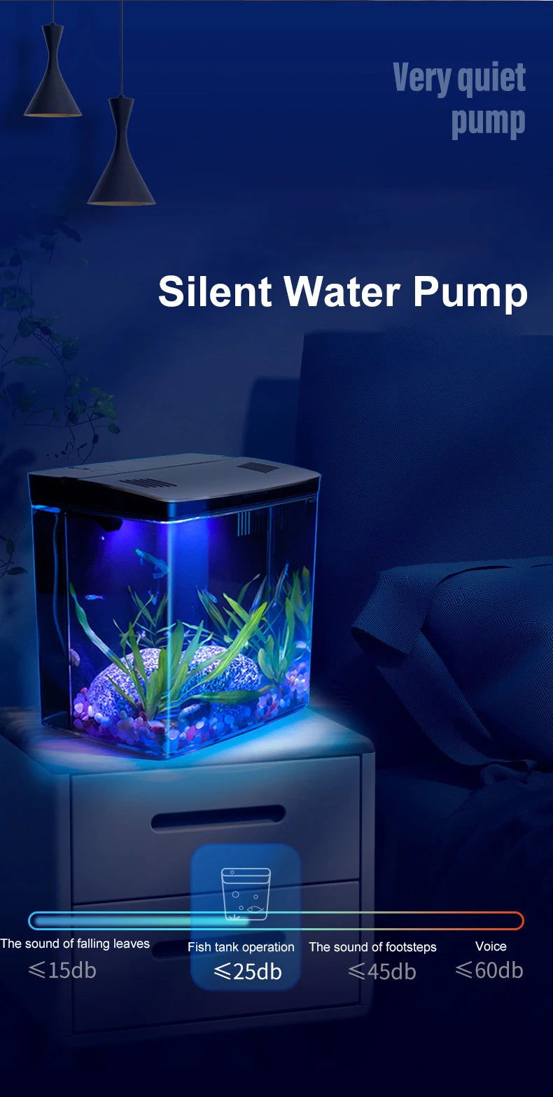 Fish tank living room small mini Douyu tank household tabletop ecological tank self circulating back filter goldfish tank