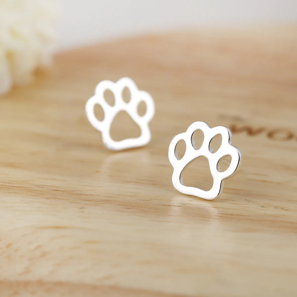 Trend Cute Dog Cat Paw Earings for Women Kids Fashion Metal Animal Footprint Stud Earrings Stainless Steel Ear Piercing Brincos