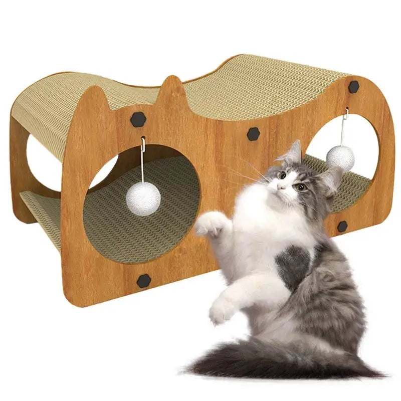 Cat Scratcher Tunnel Cat Play House Scratch Bed Integrated Cat Scratching Post For Indoor Cats For Furniture Protection Fun