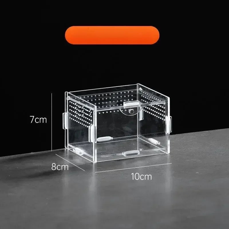 Reptile Acrylic Transparent Terrarium Habitat Breeding Box Reptiles Cage Nano Arboreal Tarantula Enclosure Bearded Dragon