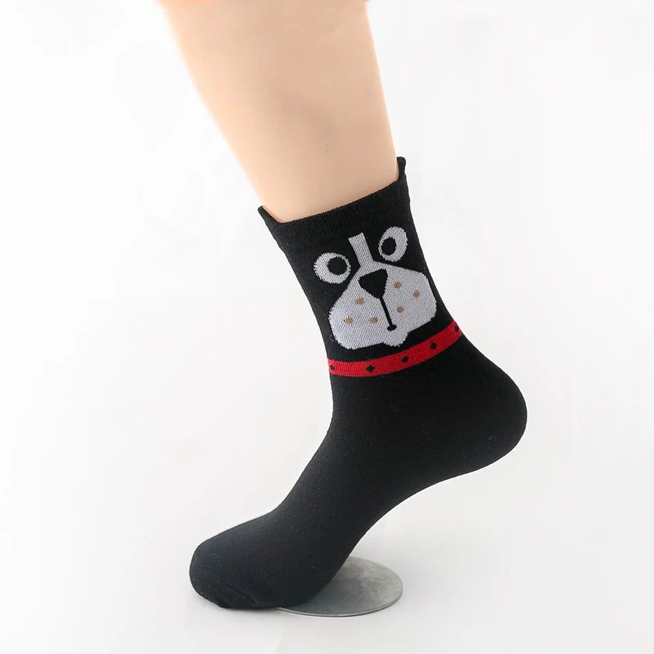 5 Pairs Women Socks Cartoon Cat Cute Funny Personality Soft Comfortable Chrismas Gift High Quality Cotton Socks For Women