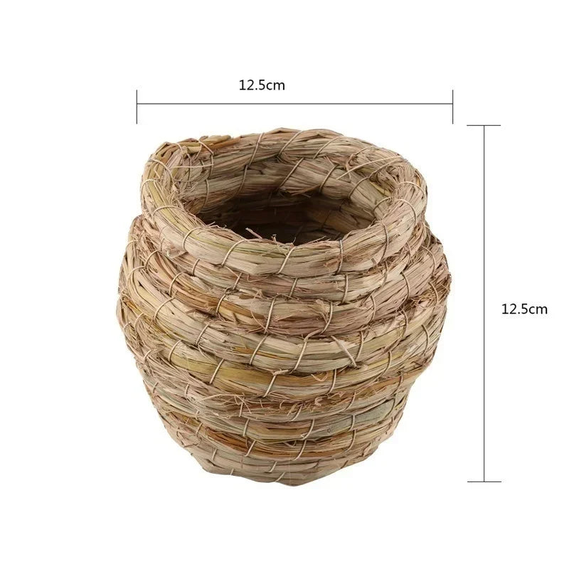 Hanging Hummingbird Bird House Bird's Nest in Straw Garden Nest Woven House Hut Straw Bird Birdhouse House Handwoven