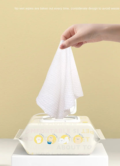 80Pcs Pet Wipes for Teeth, Eyes, Ears, Paws & Hygiene