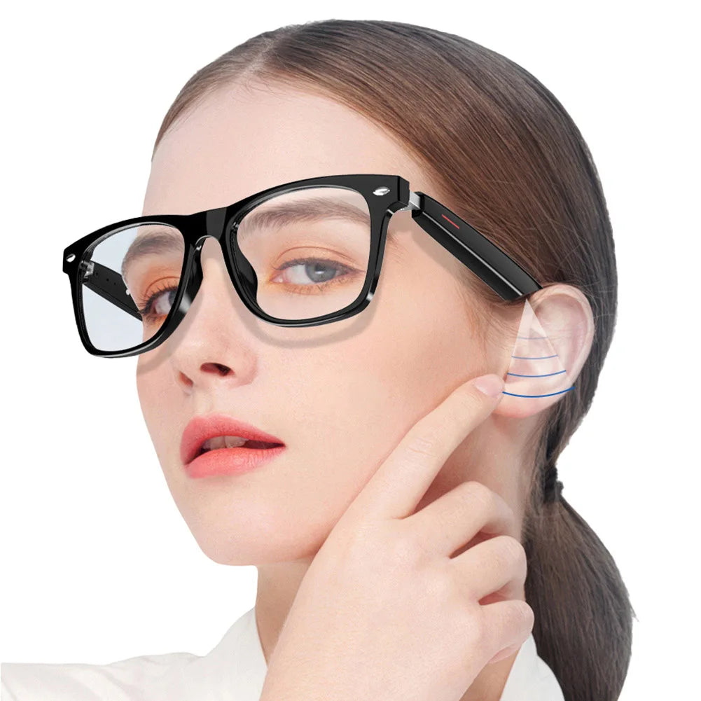 Smart Glasses AI Voice Assistant Outdoor Sport Glasses with Camera Remote Shooting Open Ear Sound Mic & Speakers for Women Men