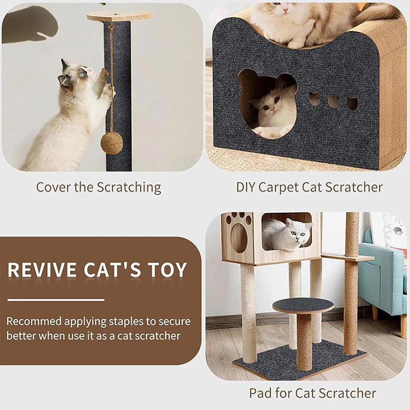 Trimmable Self-Adhesive Cat Scratch Mat Protect Your Furniture and Walls from Scratching