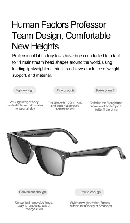 Smart Glasses Camera Remote Shoot Bluetooth Call Music Stereo Mic Men Touch Sunglasses AI Voice Assistant For Android IOS Phone