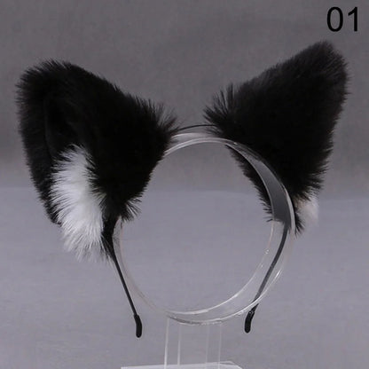 Fox Cat Ear Plush Hair Hoops Cosplay Fluffy Plush Hairband Headband Women Girl Masquerade Party Headwear Hair Accessories
