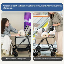Detachable Pet Stroller Frame Basket With Feeding Tray One Click Fold System Lightweight Portable For Cats Dogs Pet Carrier