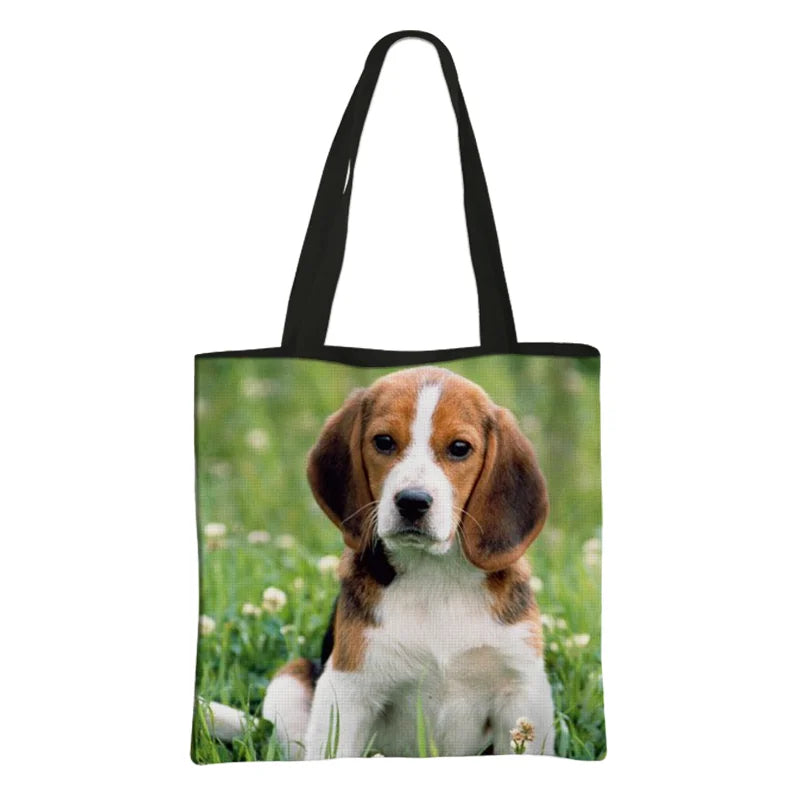 Jack Russell Terrier Women Tote Bag Labrador Print Pets Dog Student Casual Daily Use Single Handbags Portable Shoulder Bag Gift
