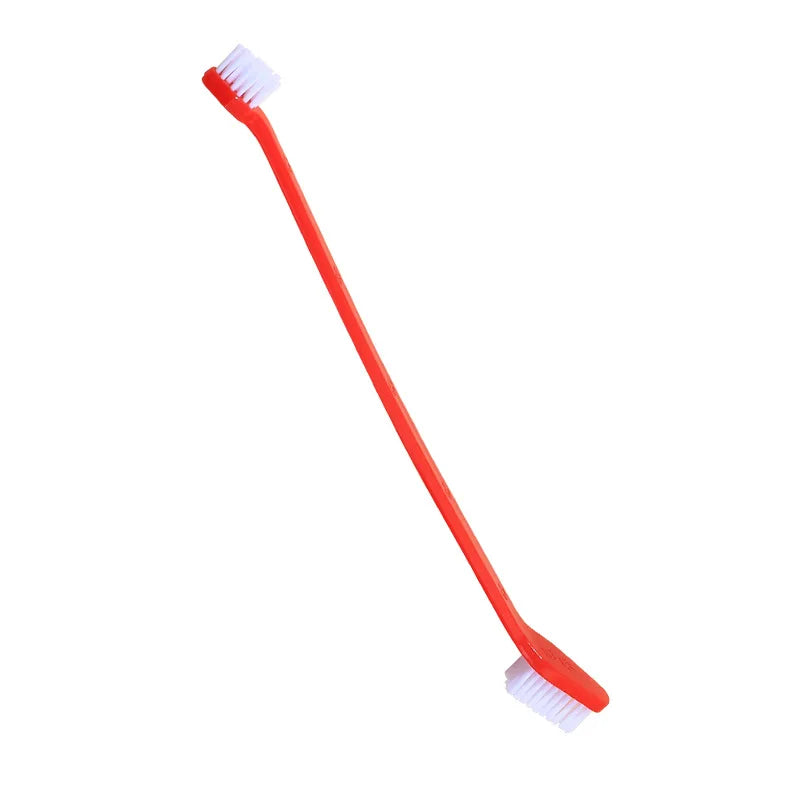 10PCS Pet Toothbrush Pet Long Handle Double Head Toothbrush Dog Oral Cleaning Care