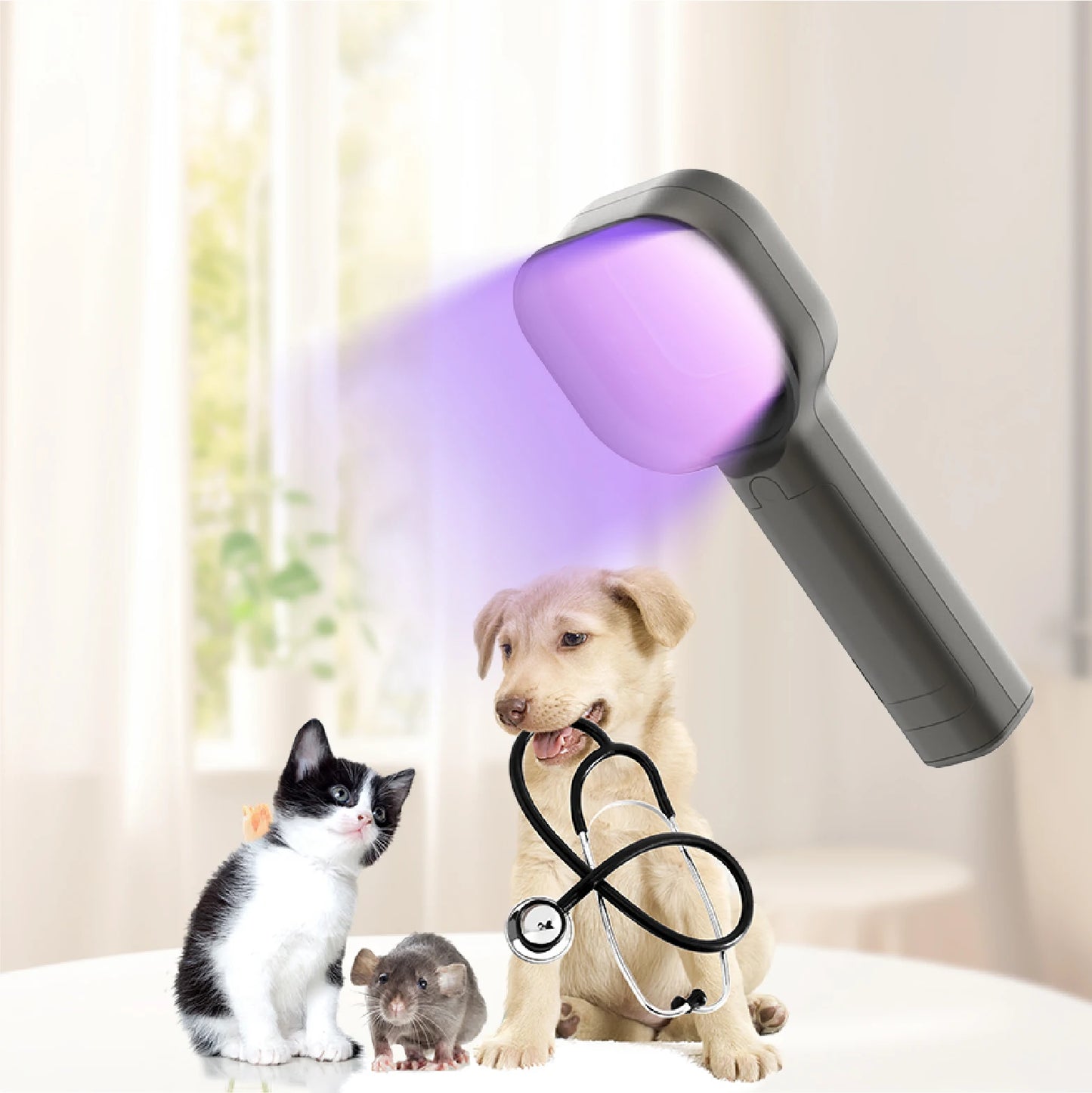 Woods Light Skin Examination For Cat Dog Ringworm Handheld UV Wood's lamp Skin Fungus Detector Vitiligo Pityriasis Versicolor