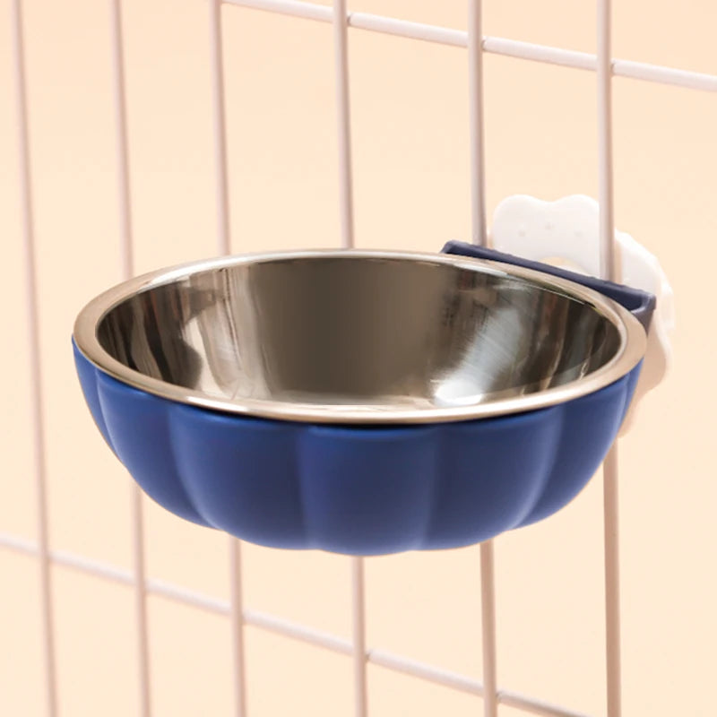 HOOPET Cat Bowl Food Bowl Hanging Stainless  Bowl Water Bowl Cat Cage Rice Bowl Pet Dog Cage Anti-overturning Dog Bowl